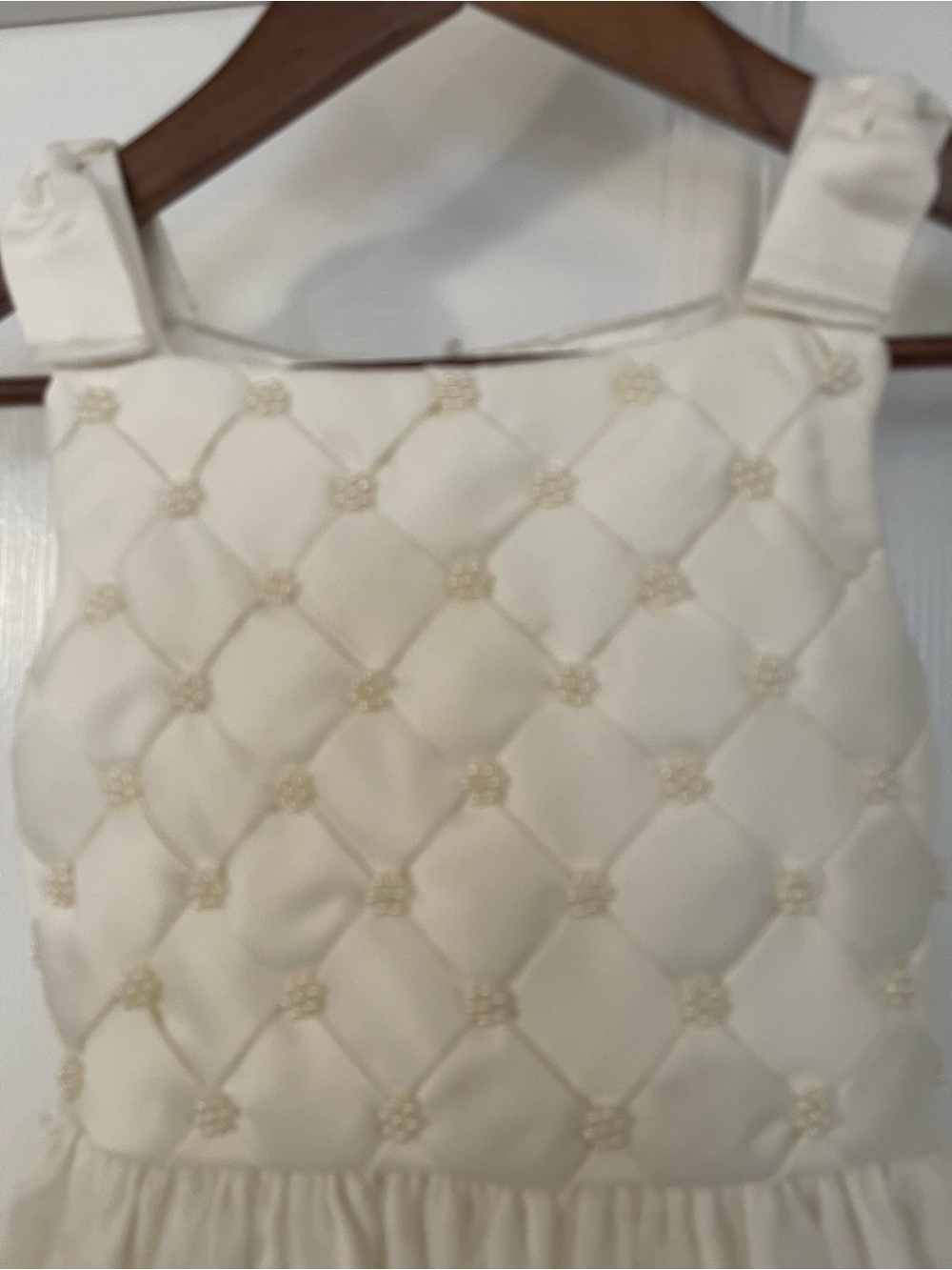 Cinderella Ivory Quilted Bodice Flower Accent Dress - Picture 2 of 9